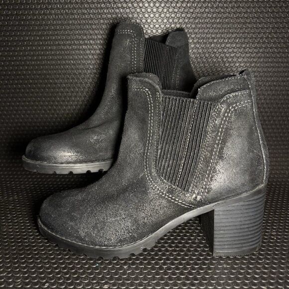 Clarks Leda Up Heeled Ankle Boots Black Suede Comfort Shoes Womens Size 7.5 - Picture 1 of 8